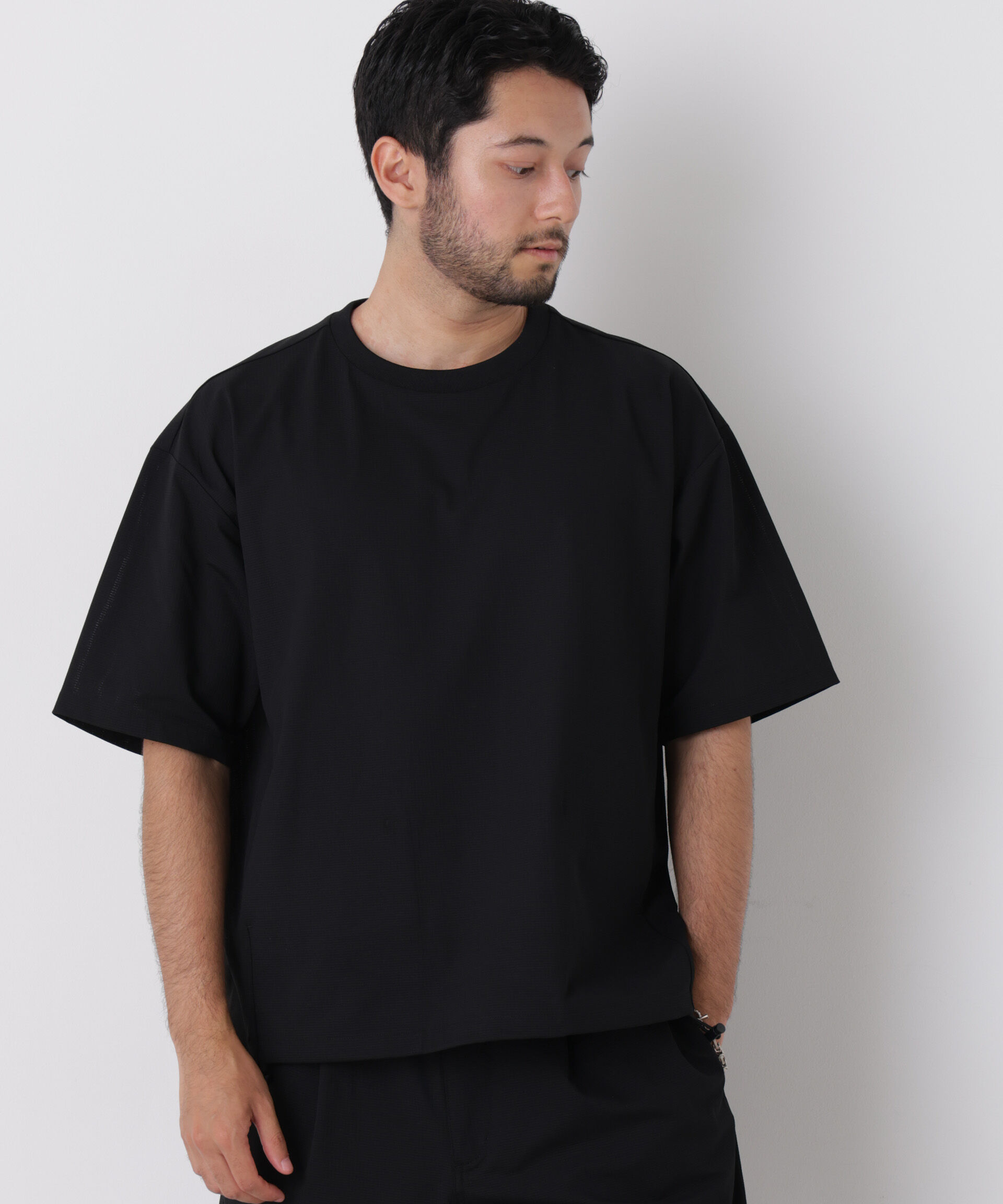 NANO universe「CIRCLEMOVA(R)メッシュリップストップTシャツ 半袖(セットアップ可)」|Tシャツ・カットソー|