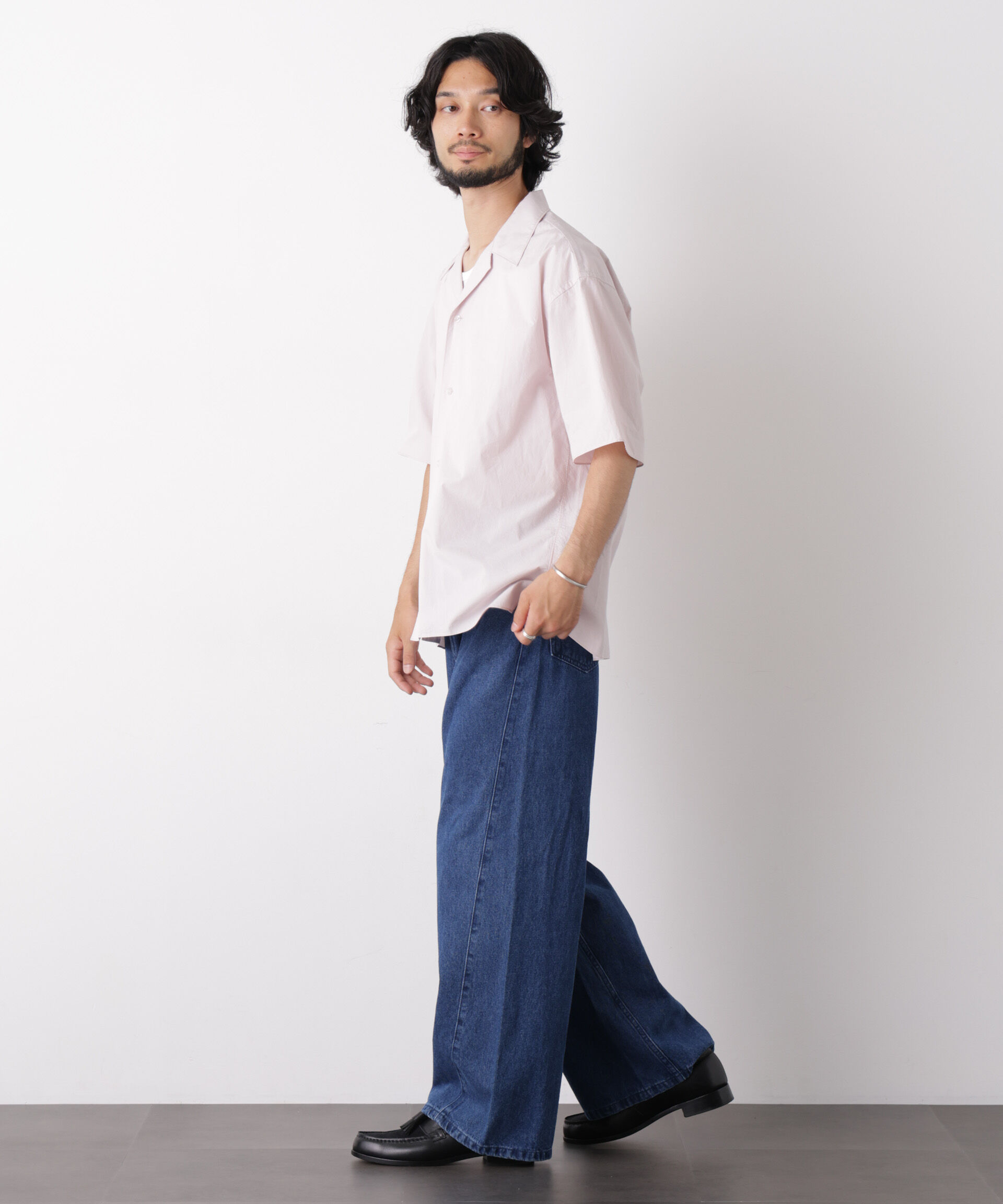 NANO universe「ワイドフレアーデニム」|チノ|