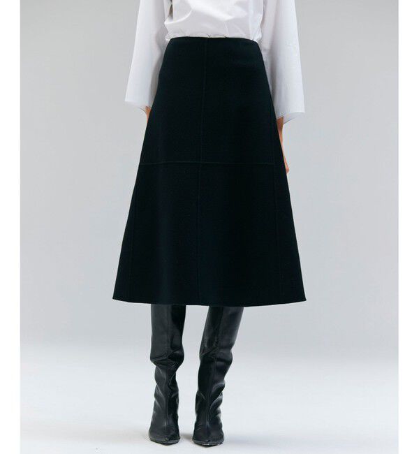 BEIGE,「【Precious掲載】LEMOORE / ウールリバーAラインスカート」|スカート|Black