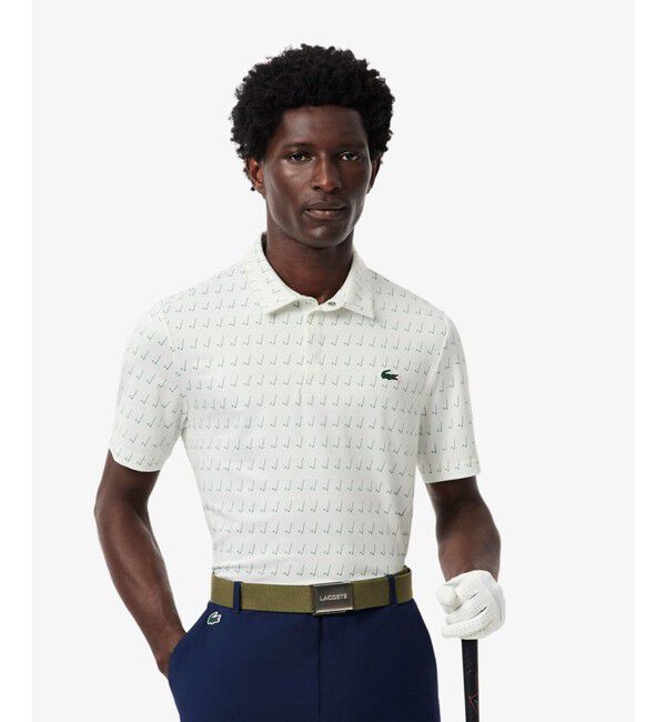 LACOSTE「グラデーションプリントウルトラドライゴルフポロシャツ」|ポロシャツ|オフホワイト