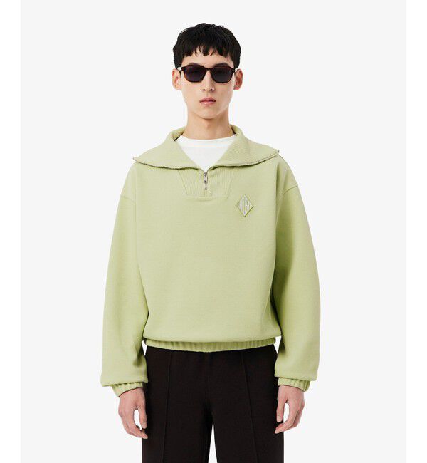 LACOSTE「ルーズフィット ストレッチ鹿の子地ニット ハーフジッププルオーバー」|スウェット・ジャージ|
