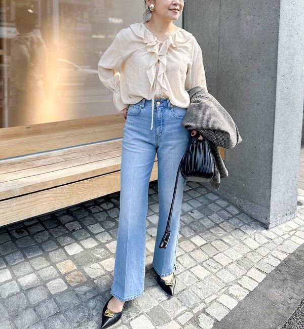 Rie Miller「《5サイズ展開》【RM denim】センタープレス裾デザインデニム」|デニム|