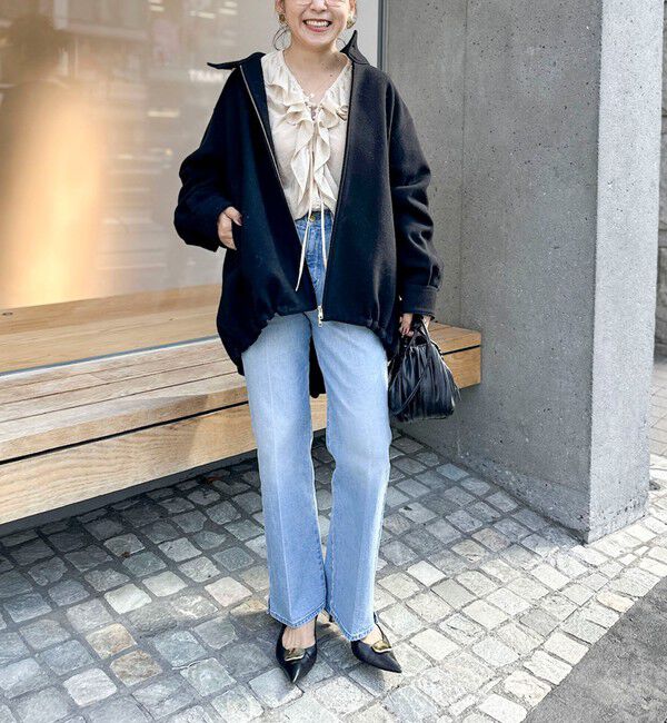 Rie Miller「《5サイズ展開》【RM denim】センタープレス裾デザインデニム」|デニム|