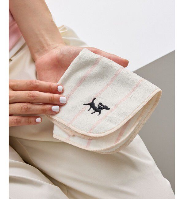ROPE PICNIC PASSAGE「PICNIC DOGシリーズ ワンポイント刺繍ストライプタオルハンカチ/ボックス入り」|ハンカチ|