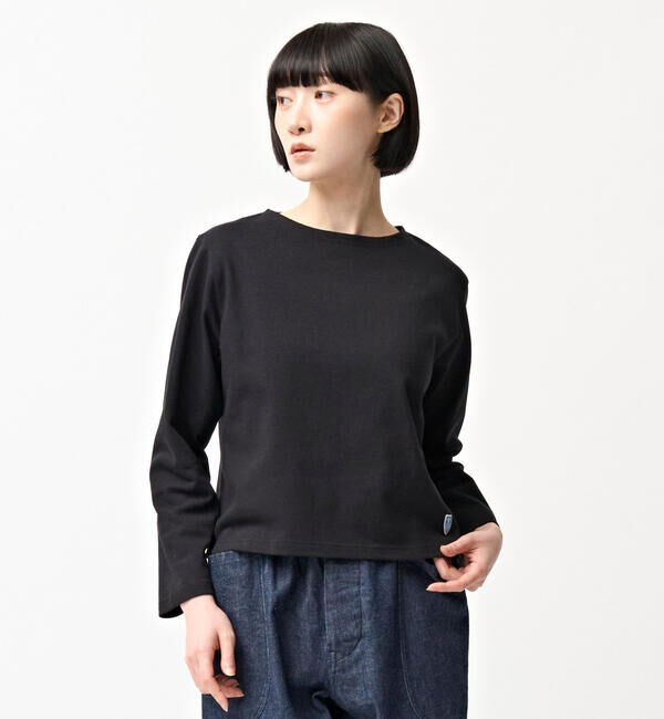 ORCIVAL「ORCIVAL | コットンロード クルーネック長袖カットソー WOMEN」|Tシャツ・カットソー|BLACK