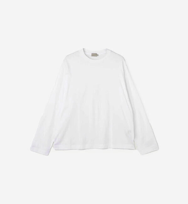 handvaerk「handvaerk | 60/2 コットン クルーネック長袖Tシャツ MEN」|Tシャツ・カットソー|WHITE
