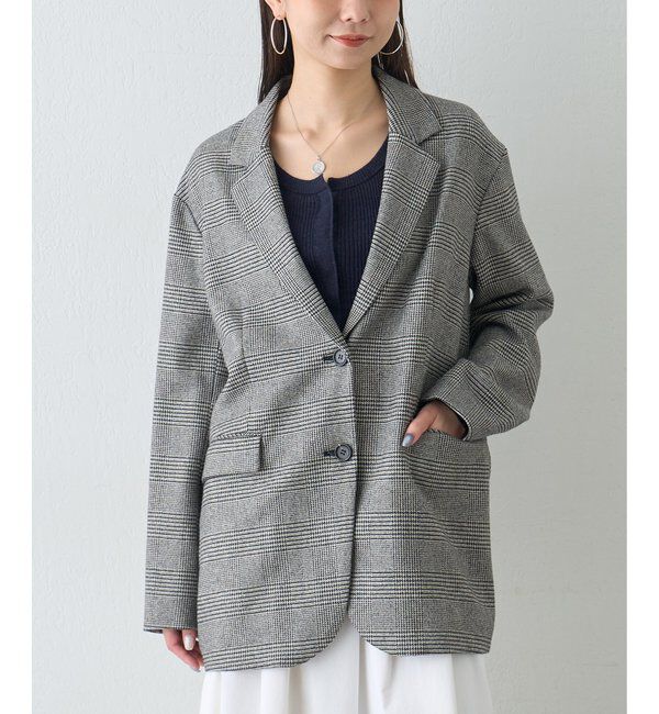  「【Drawing Numbers】チェックワイドジャケット」|テーラードジャケット|