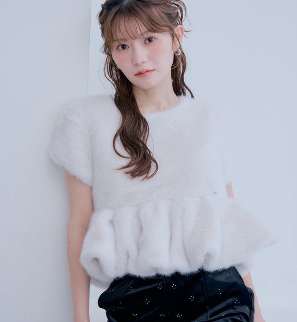  「【SALON by Chico】バルーンファーペプラムトップス」|シャツ・ブラウス|