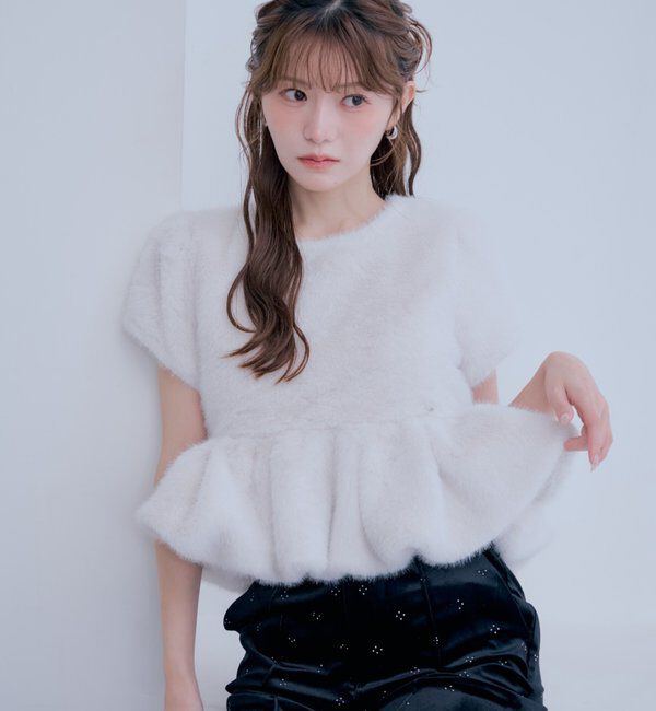  「【SALON by Chico】バルーンファーペプラムトップス」|シャツ・ブラウス|