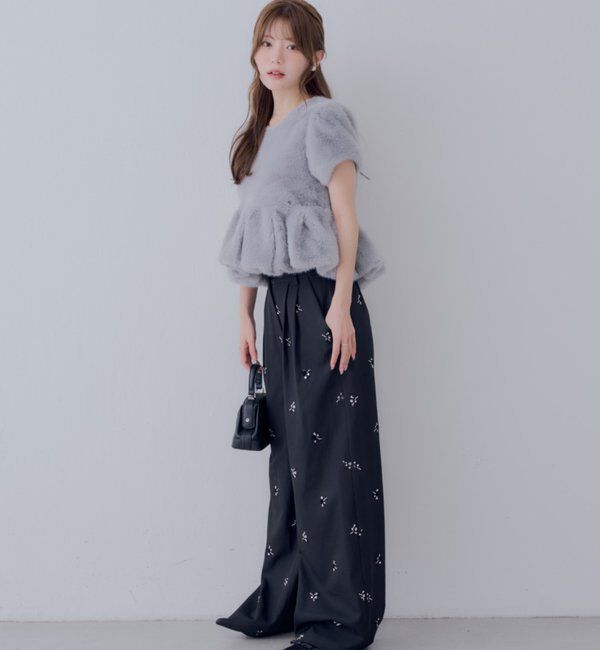  「【SALON by Chico】バルーンファーペプラムトップス」|シャツ・ブラウス|