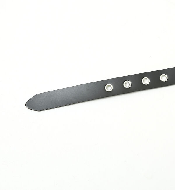 ABAHOUSE「OILED LEATHER BLACK NARROW BELT」|ベルト|