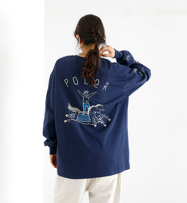 ABAHOUSE「【POLeR/ポーラー】HORSE L/S TEE/ロングTシャツ」|Tシャツ・カットソー|ネイビー