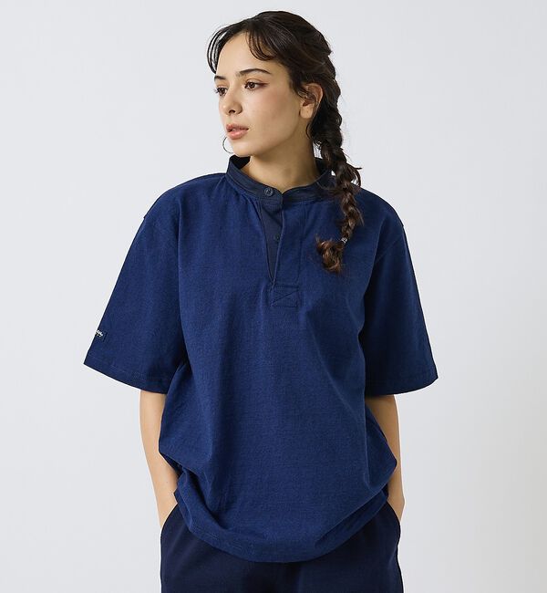 ABAHOUSE「【BARBARIAN / バーバリアン】Henley Collar Short」|ポロシャツ|