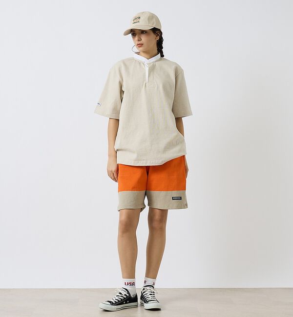 ABAHOUSE「【BARBARIAN / バーバリアン】Henley Collar Short」|ポロシャツ|