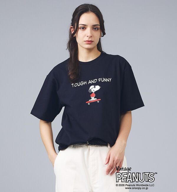 ABAHOUSE「【PEANUTS x BEEFY-T】クルーネック半袖Tシャツ / 26SS /」|Tシャツ・カットソー|ブラック