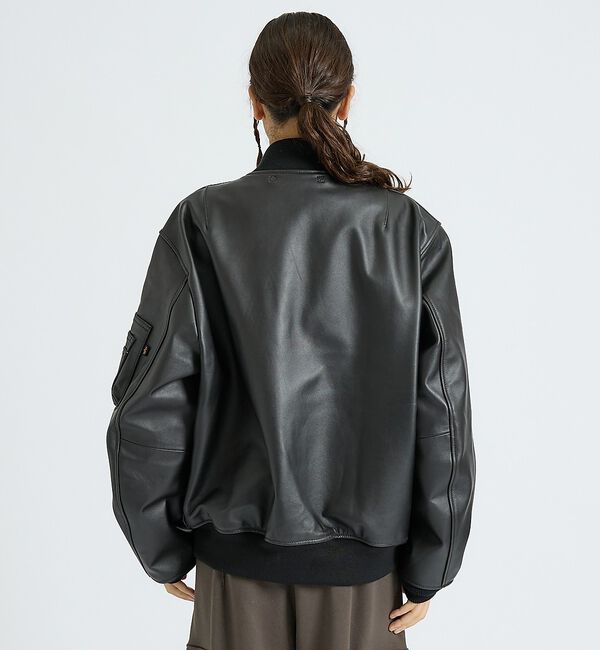 ABAHOUSE「【Alpha Industries（アルファ インダストリーズ）】LEATHER」|ブルゾン・スタジャン|