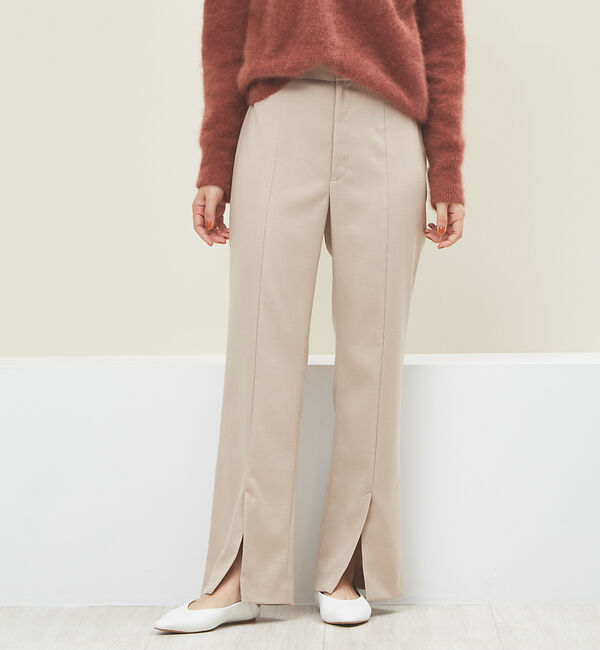 Rouge vif「フロントスリットサキソニーパンツ」|その他|ベージュ