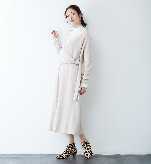 Rouge vif「カシュクールニットワンピ」|ワンピース|