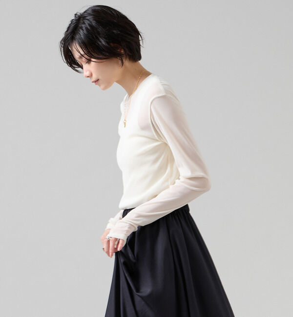 Liesse「シアーチュールロングTシャツ」|Tシャツ・カットソー|