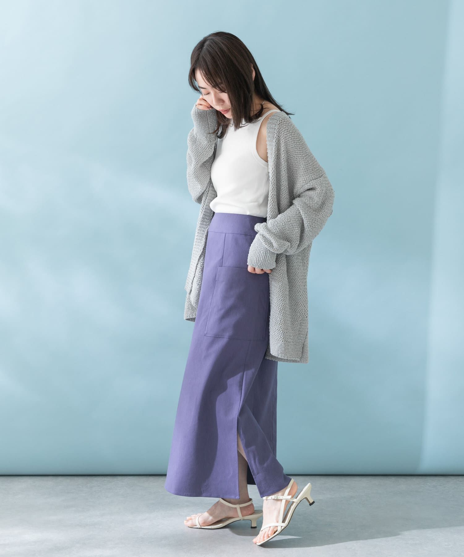URBAN RESEARCH ROSSO「リネンストレッチスリットスカート」|スカート|