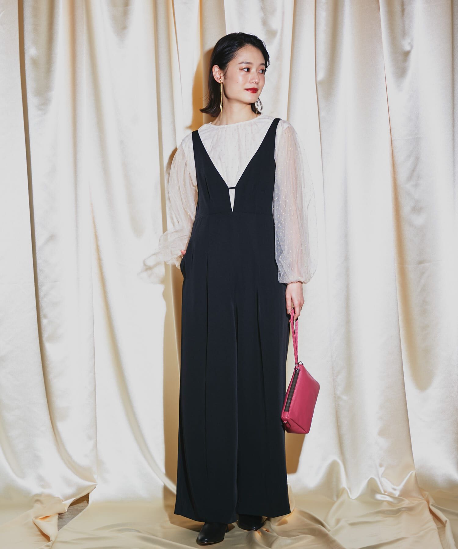 URBAN RESEARCH ROSSO「ワイドパンツデザインオールインワン」|スカート|