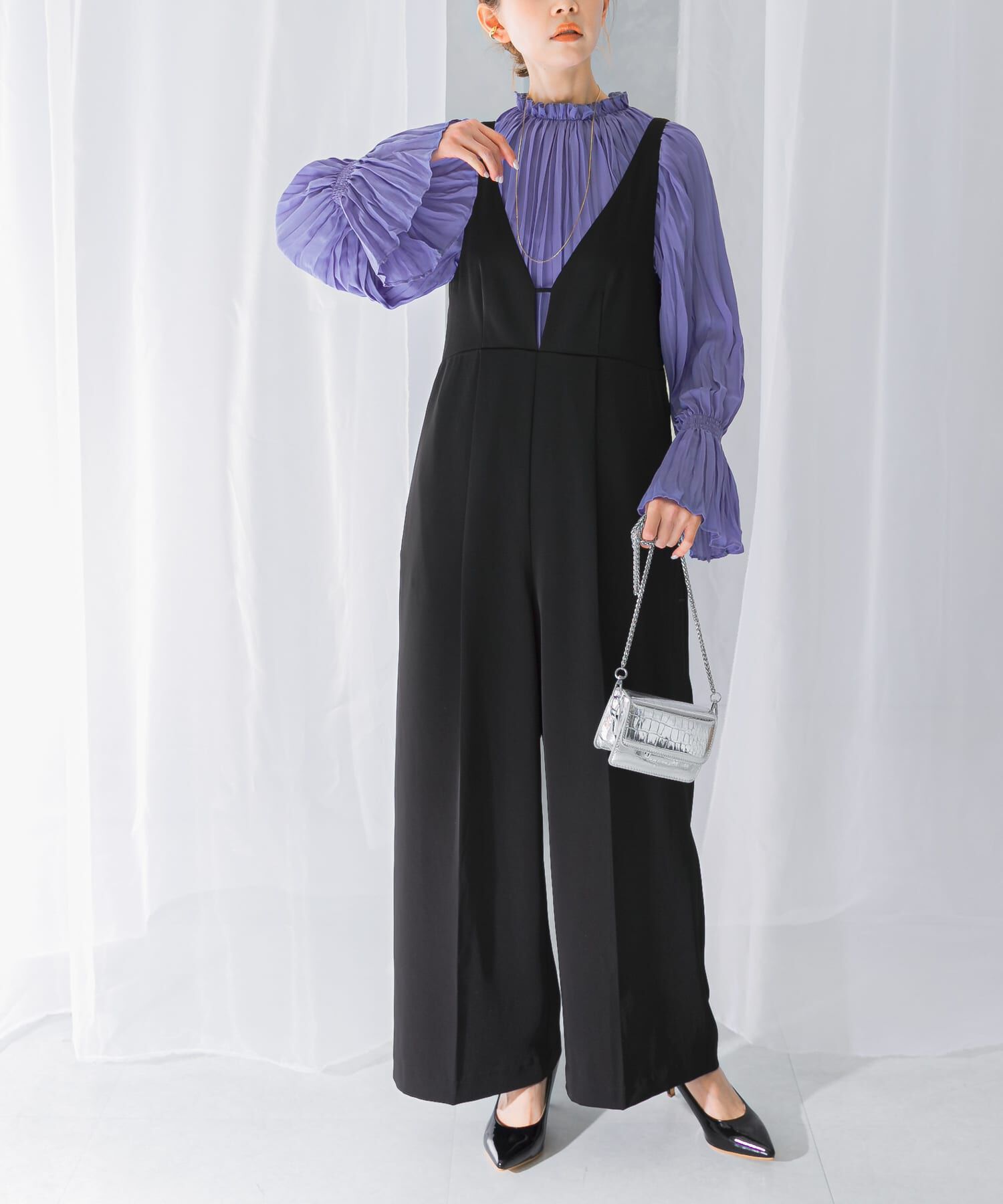 URBAN RESEARCH ROSSO「ワイドパンツデザインオールインワン」|スカート|