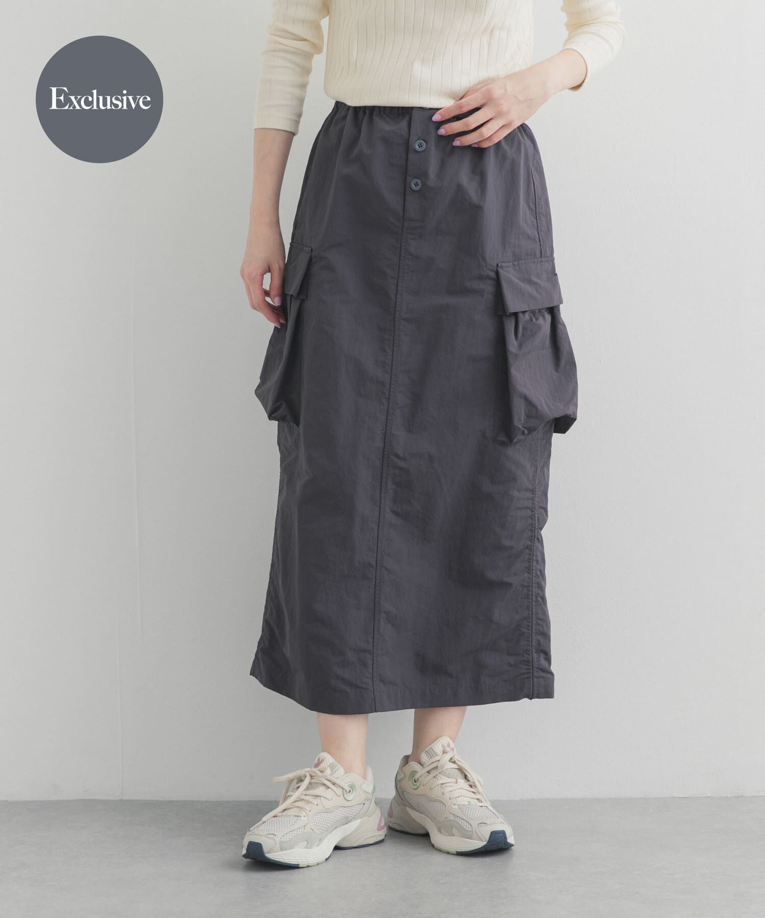 URBAN RESEARCH DOORS「『別注』Snow Peak Apparel&times;DOORS　 NYLON WASHER SKIRT」|スカート|チャコールグレー