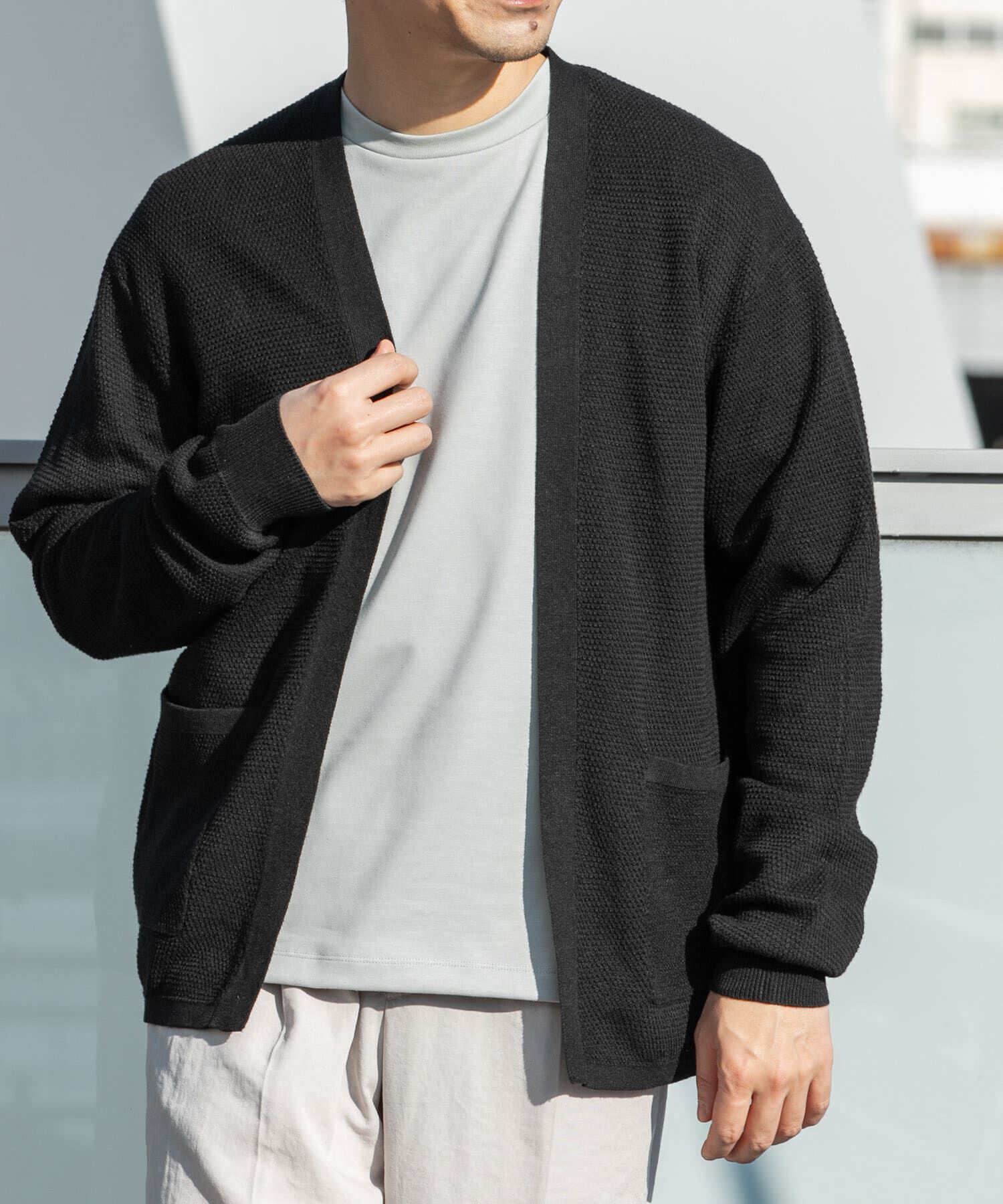 URBAN RESEARCH ROSSO「『WEB限定』変形カノコトッパーニットカーディガン」|カーディガン|