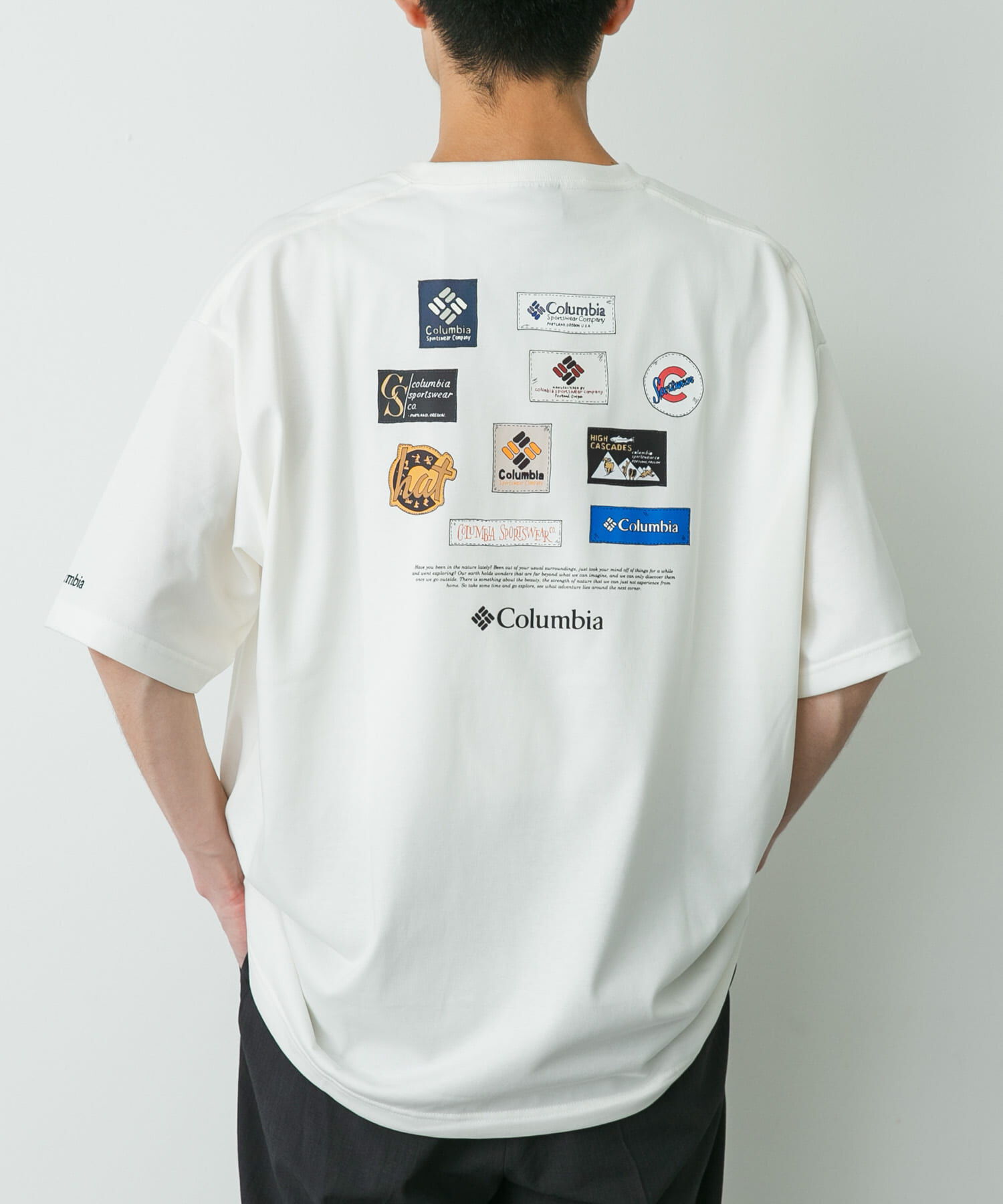 URBAN RESEARCH DOORS「Columbia　スタックブルックグラフィック ショートスリーブTシャツ」|Tシャツ・カットソー|ホワイト