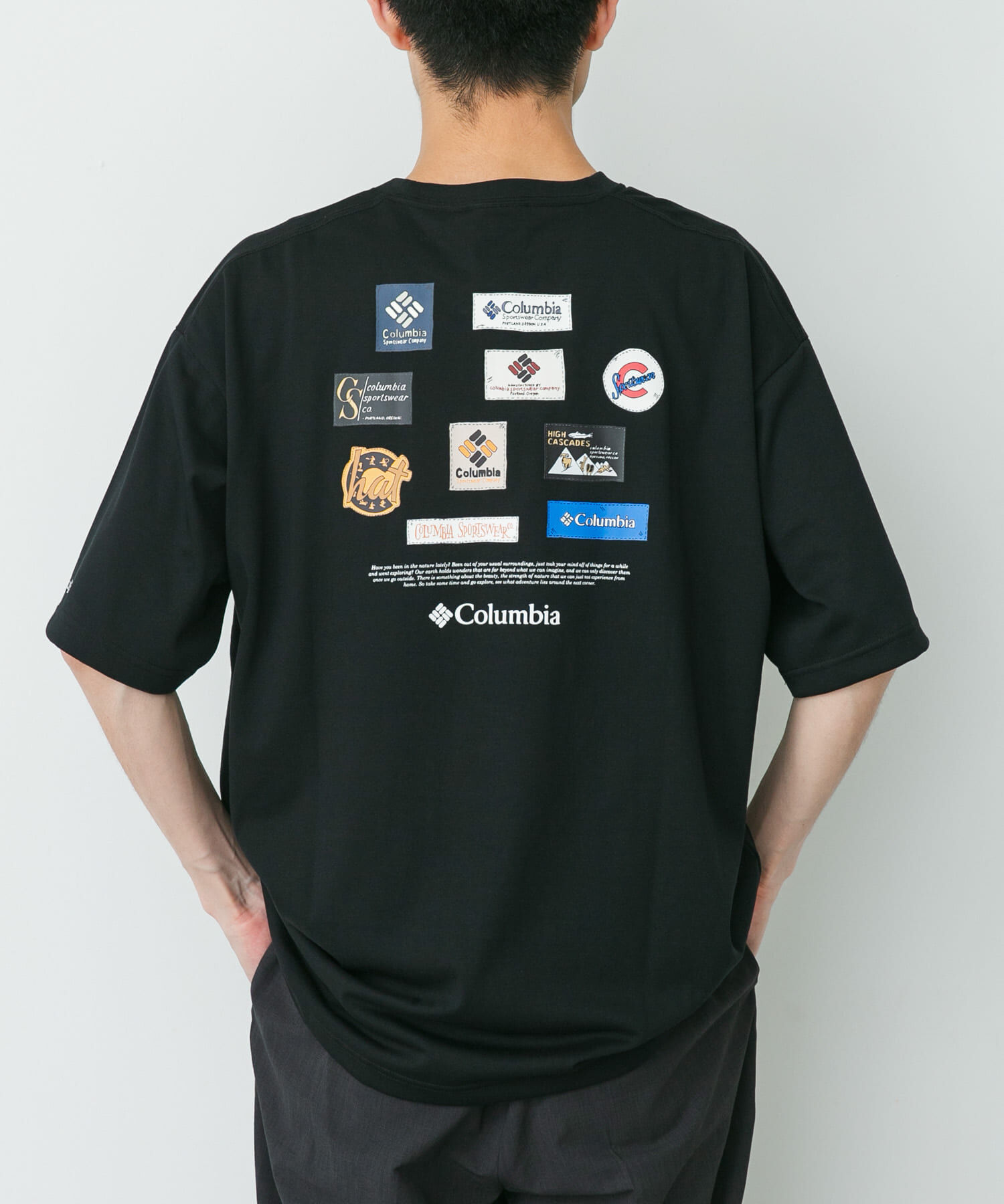 URBAN RESEARCH DOORS「Columbia　スタックブルックグラフィック ショートスリーブTシャツ」|Tシャツ・カットソー|ブラック