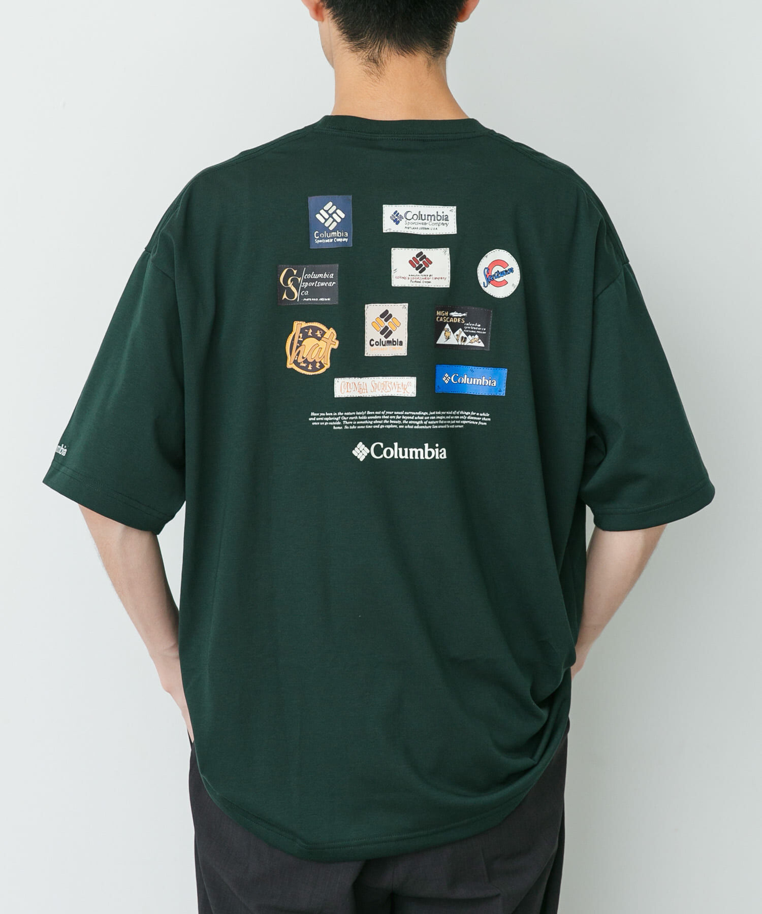 URBAN RESEARCH DOORS「Columbia　スタックブルックグラフィック ショートスリーブTシャツ」|Tシャツ・カットソー|グリーン