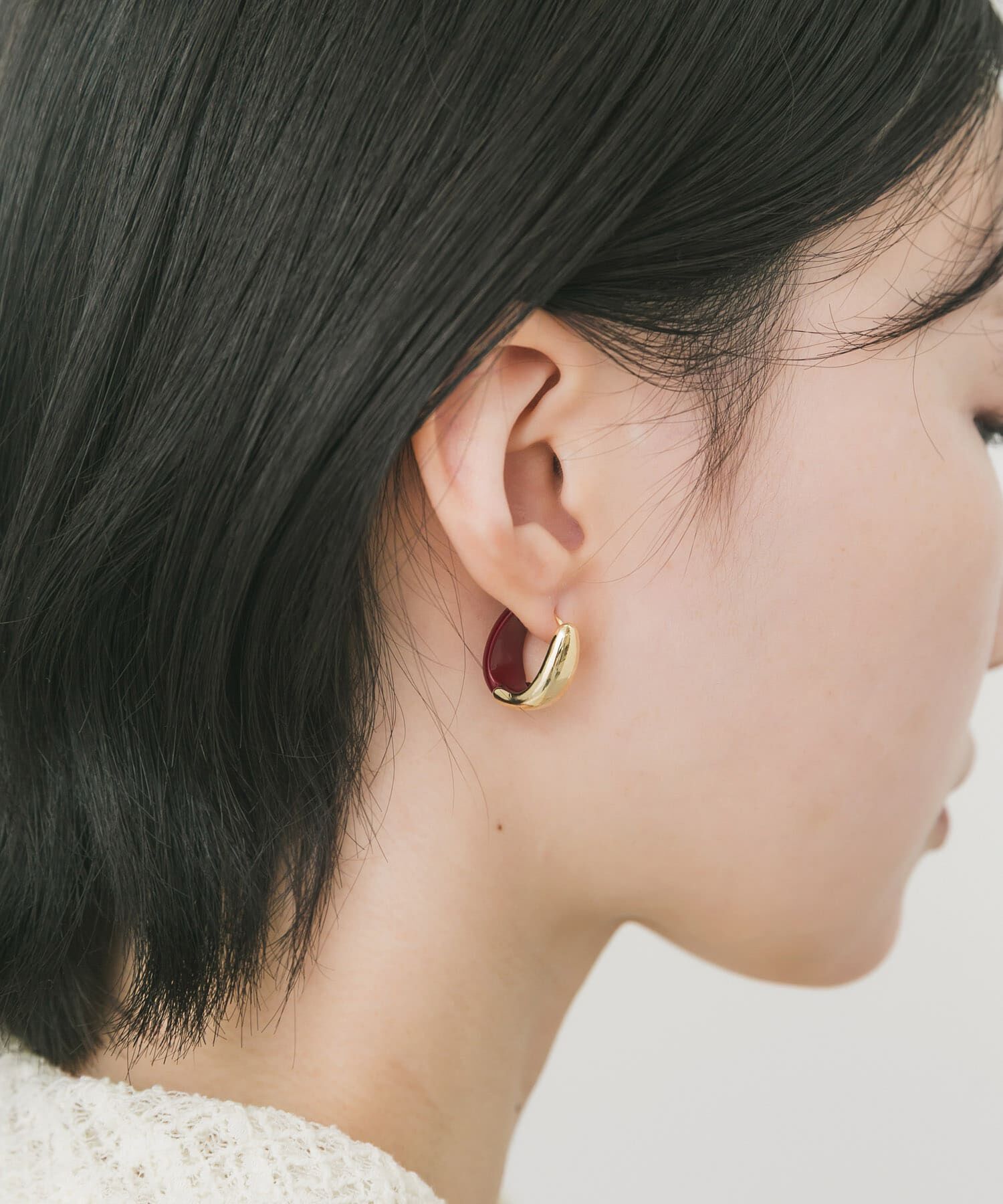SMELLY「バイカラーフープピアス」|ピアス|