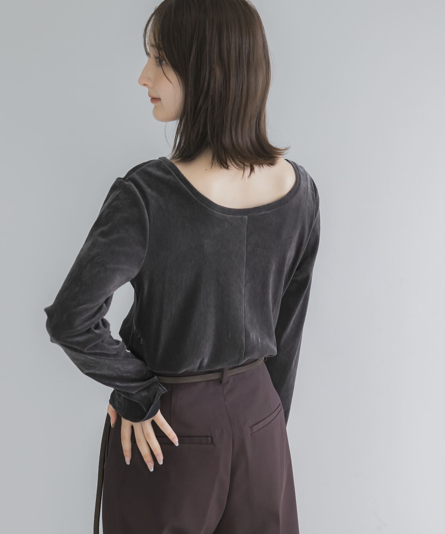 URBAN RESEARCH ROSSO「シアーベロアバックシームカットソー」|Tシャツ・カットソー|
