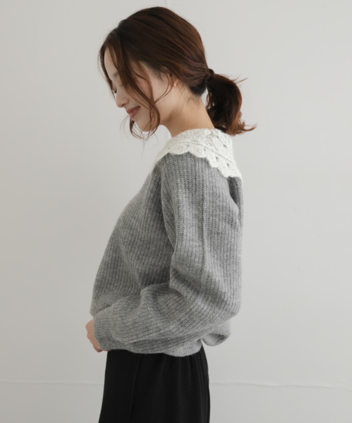 Sonny Label 「『WEB限定』レースカラーアゼニットプルオーバー」|ニット・セーター|