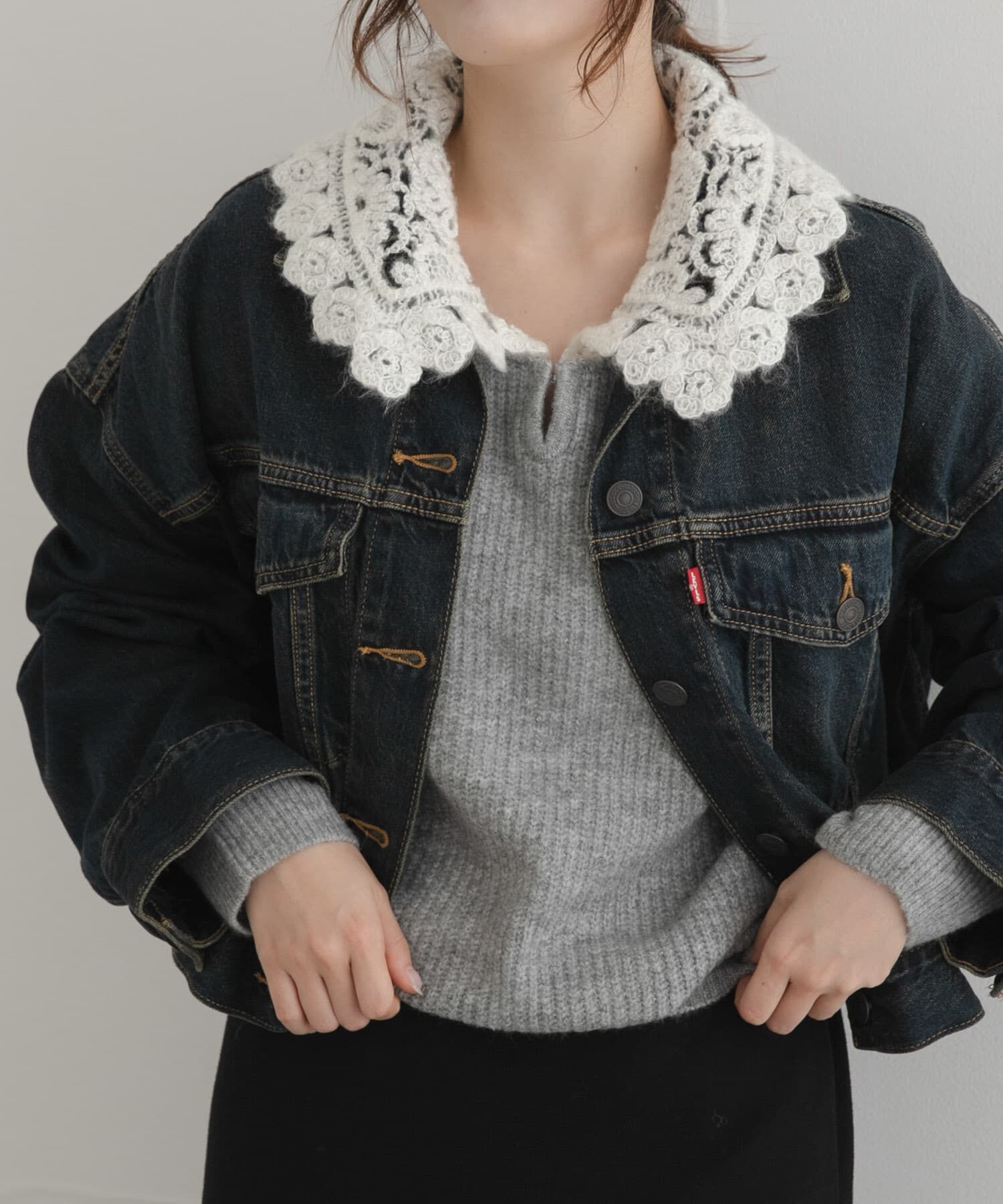 Sonny Label 「『WEB限定』レースカラーアゼニットプルオーバー」|ニット・セーター|