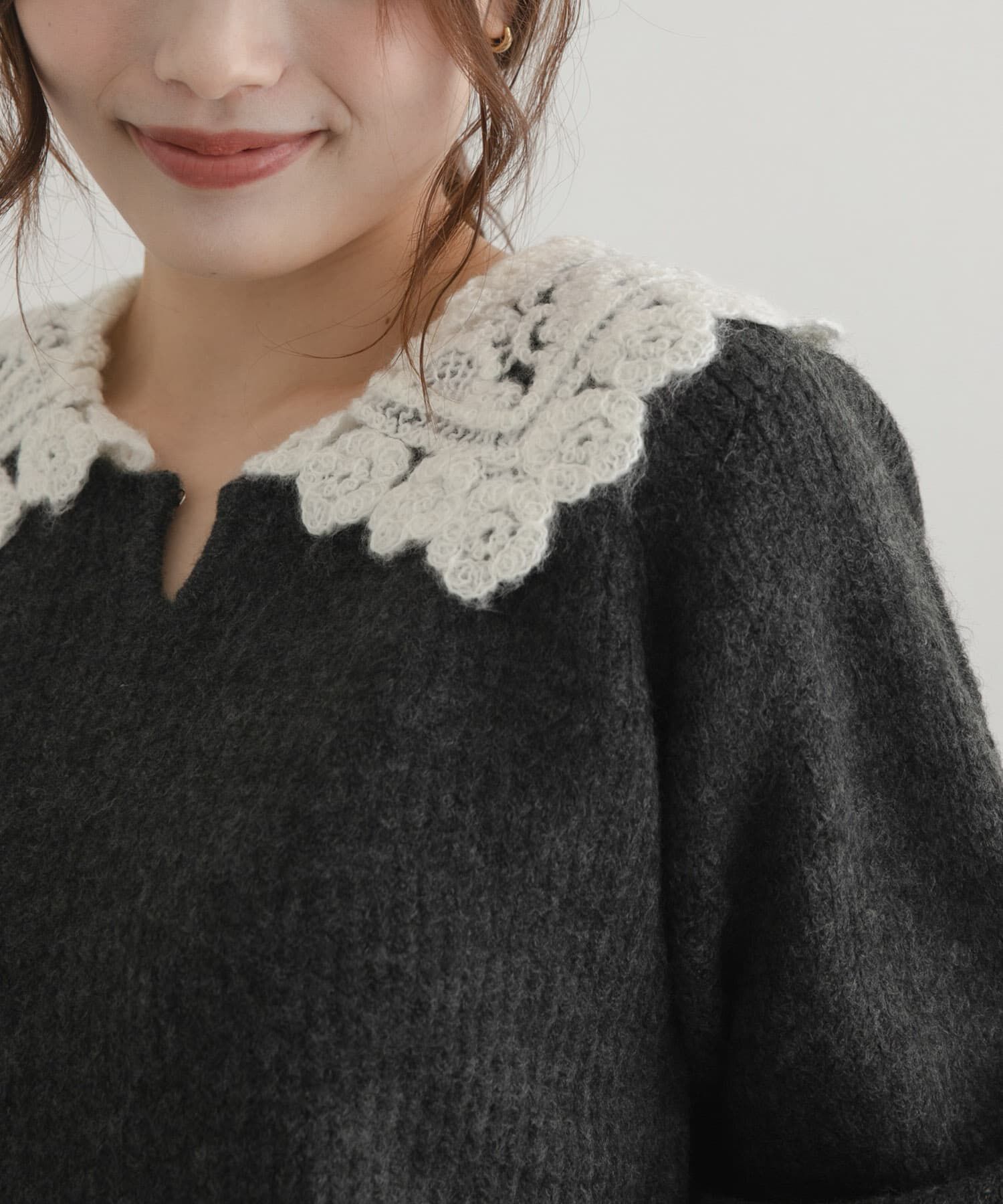 Sonny Label 「『WEB限定』レースカラーアゼニットプルオーバー」|ニット・セーター|