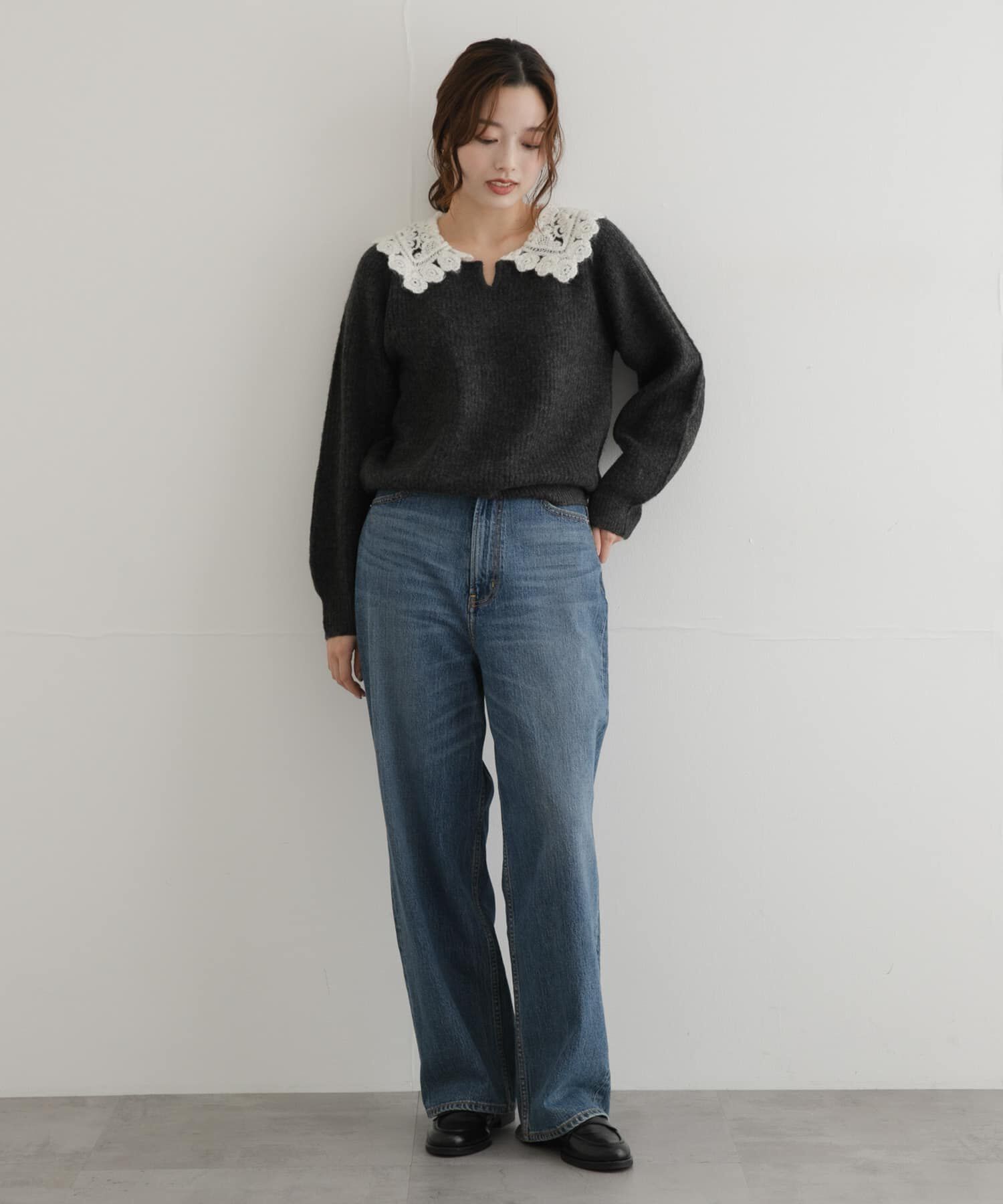 Sonny Label 「『WEB限定』レースカラーアゼニットプルオーバー」|ニット・セーター|