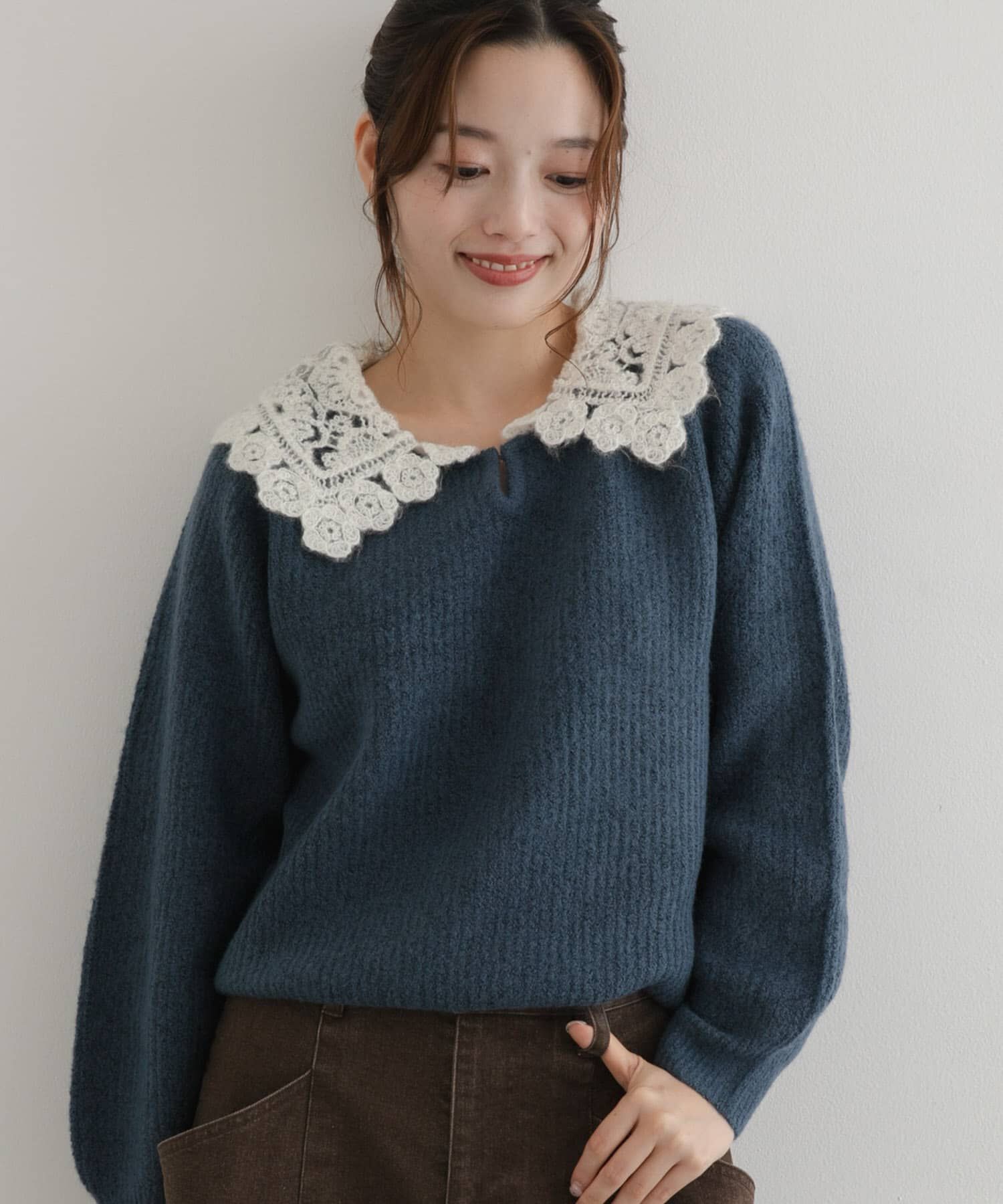 Sonny Label 「『WEB限定』レースカラーアゼニットプルオーバー」|ニット・セーター|