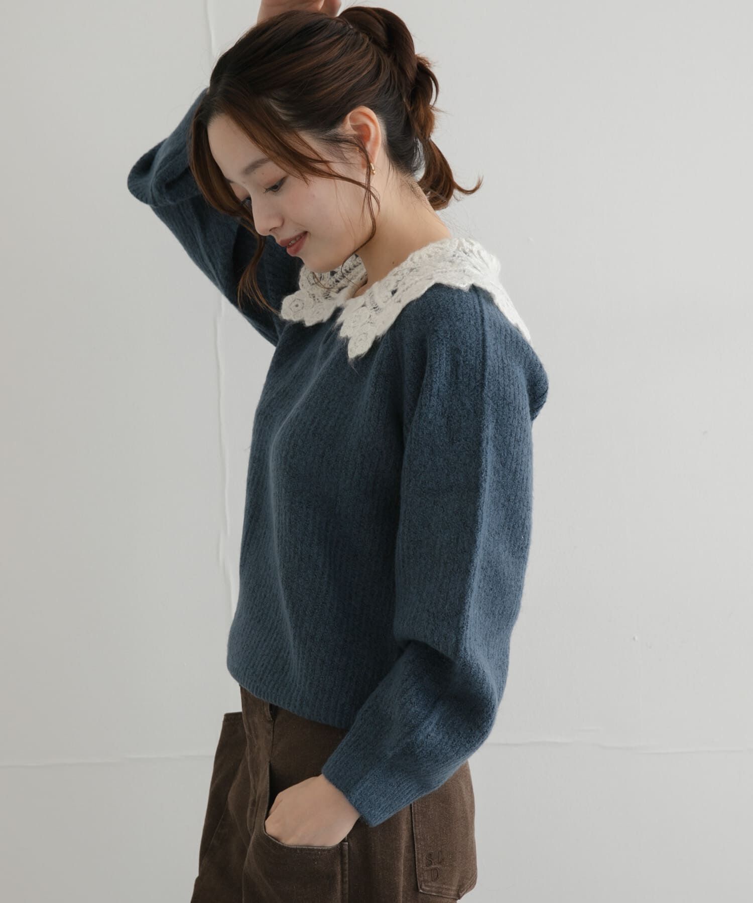 Sonny Label 「『WEB限定』レースカラーアゼニットプルオーバー」|ニット・セーター|