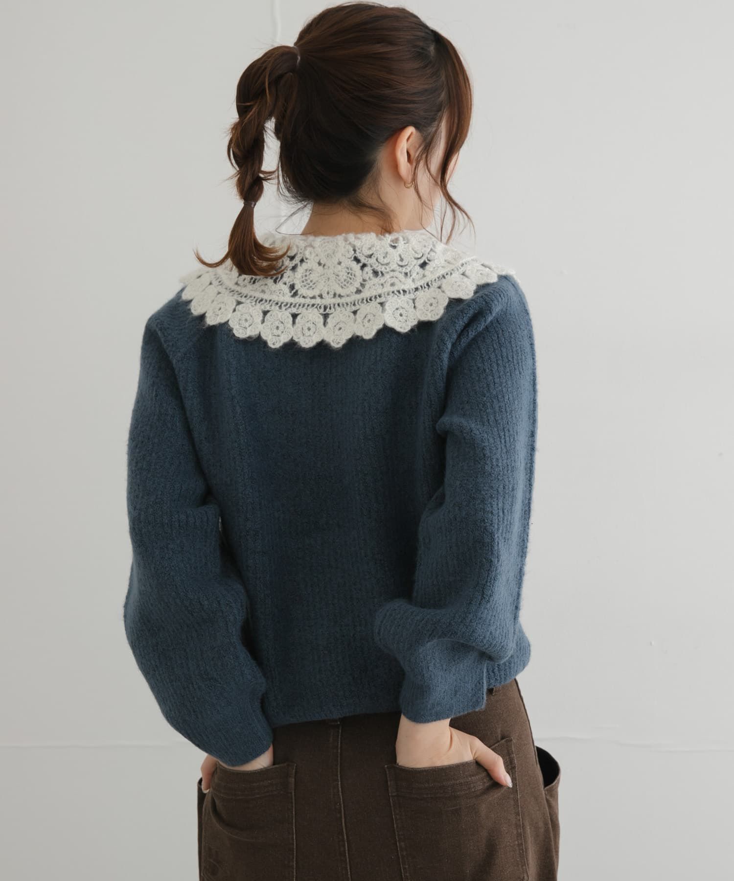 Sonny Label 「『WEB限定』レースカラーアゼニットプルオーバー」|ニット・セーター|