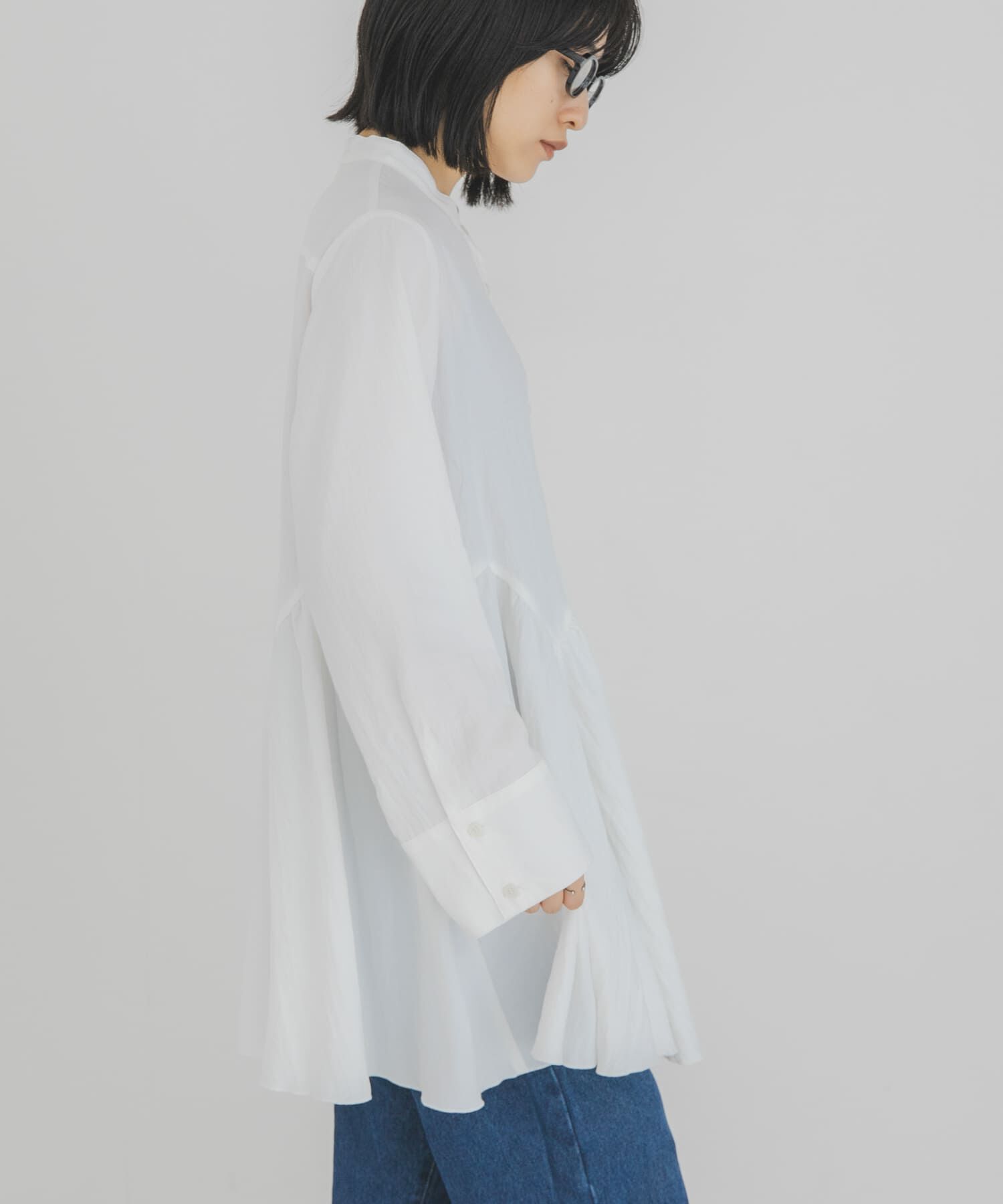  「ギャザーシャツワンピース」|ワンピース|