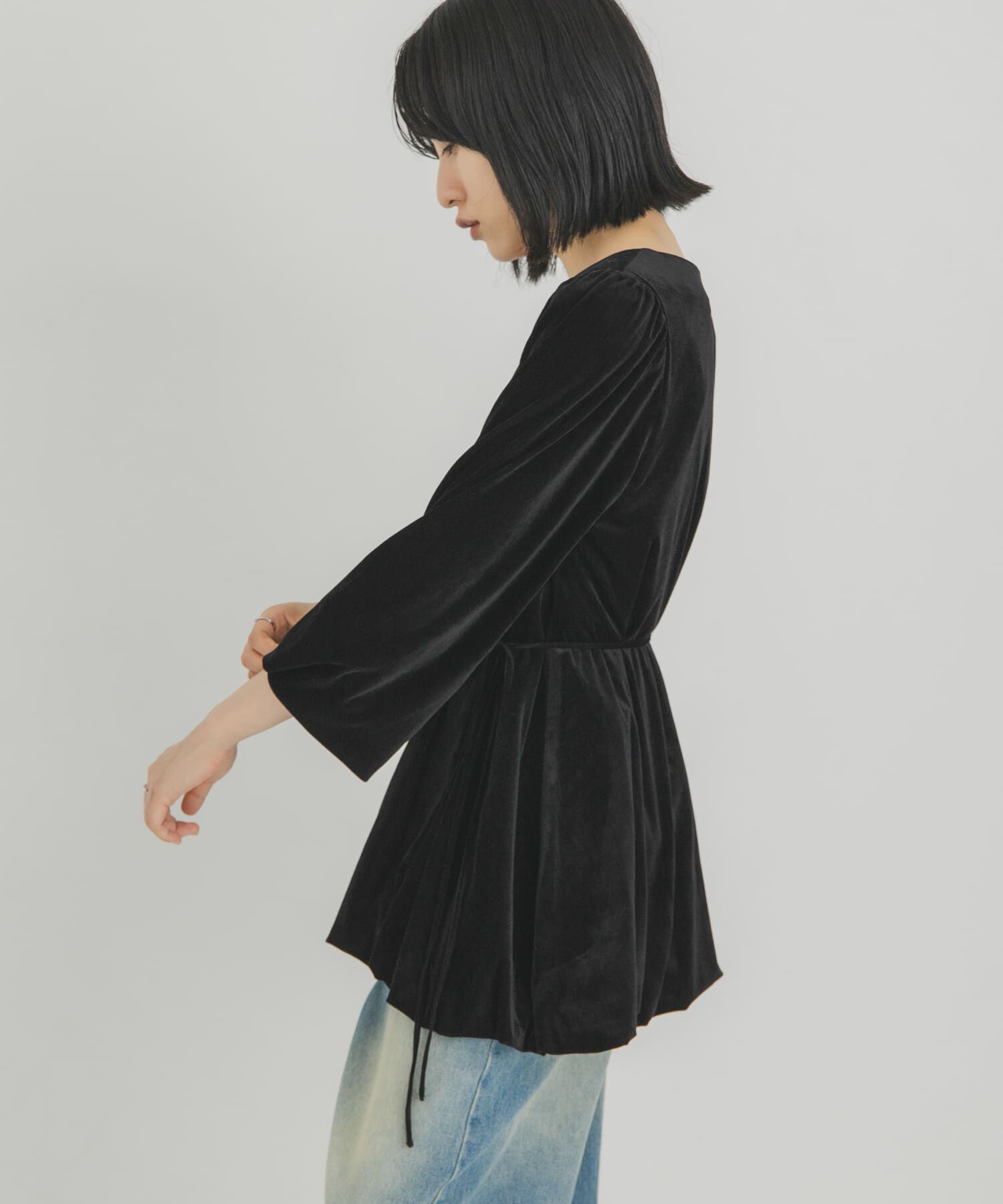  「ベロアバルーンミニワンピース」|ワンピース|