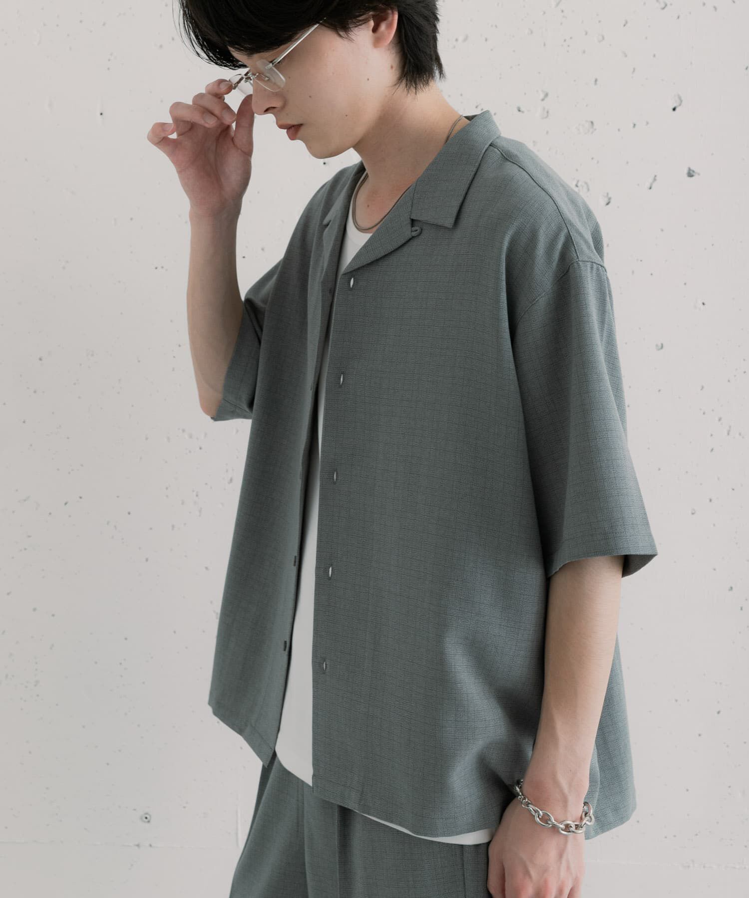 SENSE OF PLACE by URBAN RESEARCH「リネンライクマイクロチェックオープンカラーシャツ」|シャツ・ブラウス|