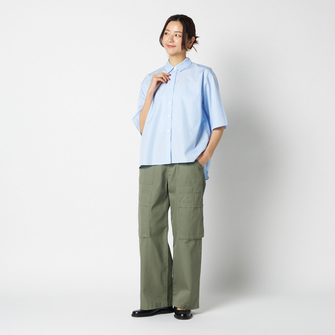 HELIOPOLE「HELIOPOLE BACK VOLUME SHIRT」|シャツ・ブラウス|