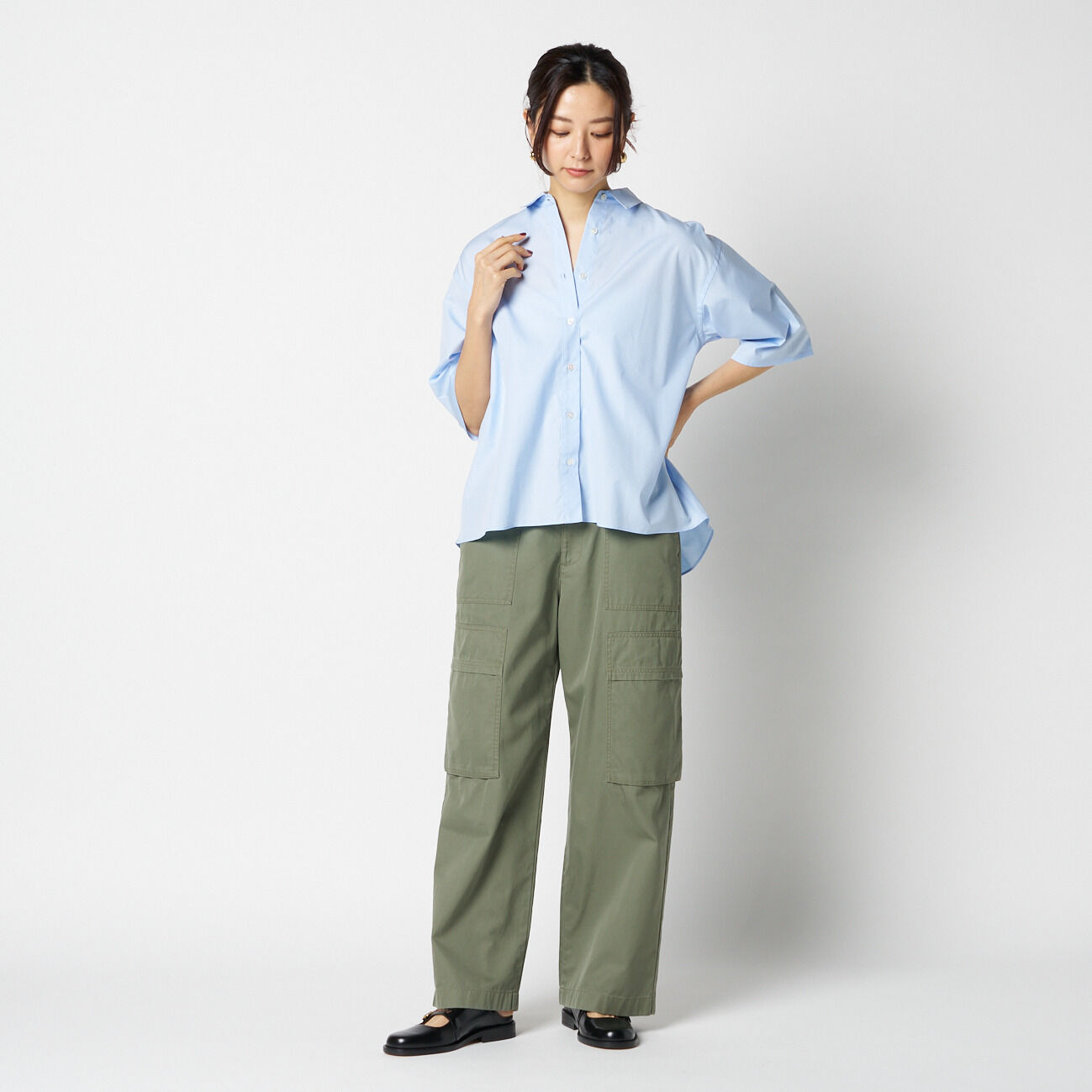 HELIOPOLE「HELIOPOLE BACK VOLUME SHIRT」|シャツ・ブラウス|