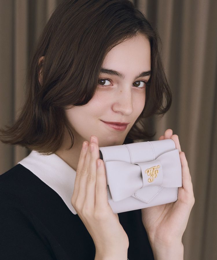 Maison de FLEUR「【WEB限定カラーあり】ベルトリボンミニウォレット」|財布|ライトグレー