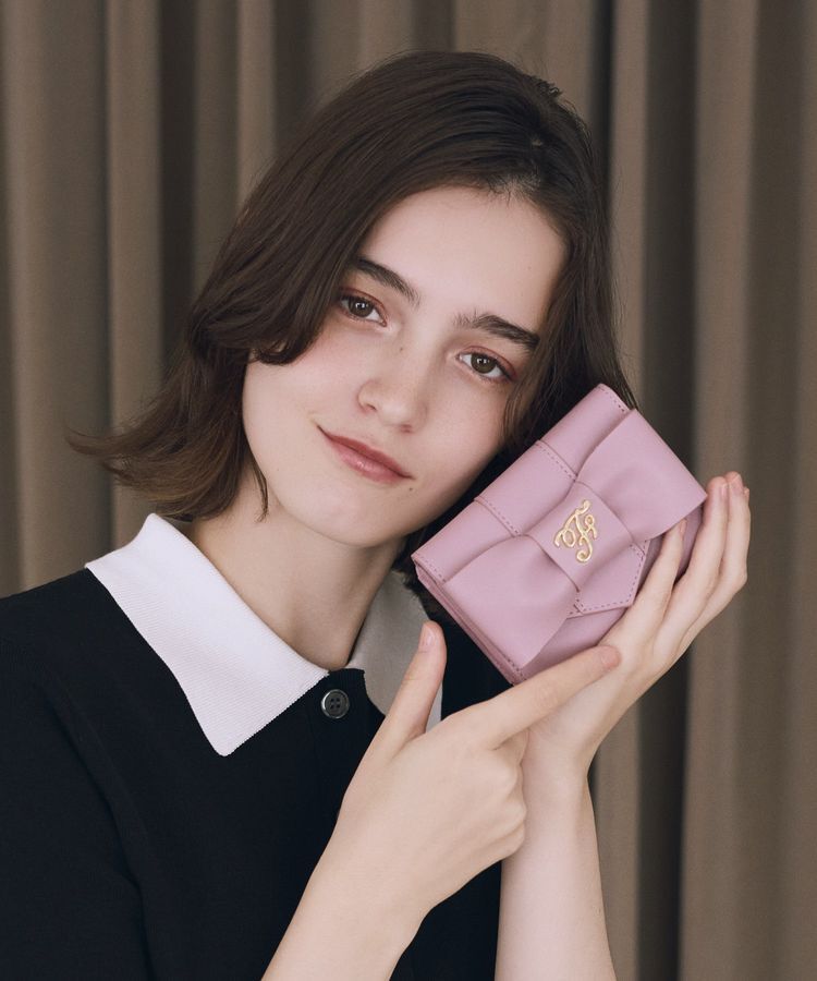 Maison de FLEUR「【WEB限定カラーあり】ベルトリボンミニウォレット」|財布|ダークピンク