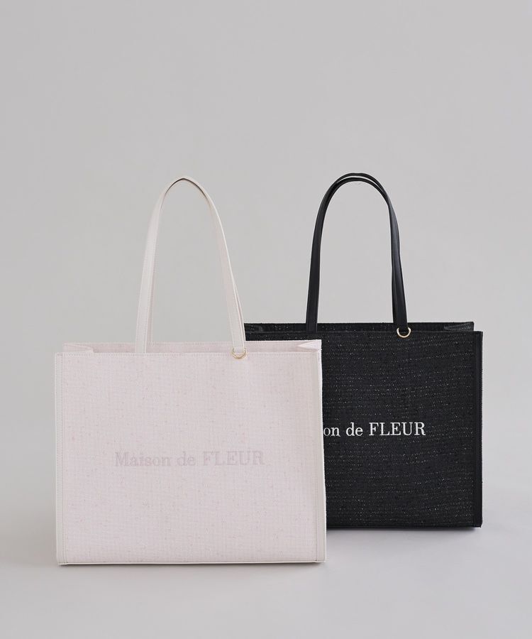 Maison de FLEUR「【キャリーオン/A4対応】ツイードキャリーオントートバッグ」|ハンドバッグ|