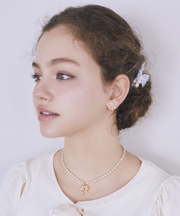 Maison de FLEUR「カーリーリボンスライドネックレス」|ネックレス|