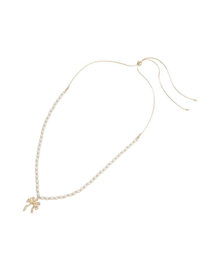 Maison de FLEUR「カーリーリボンスライドネックレス」|ネックレス|